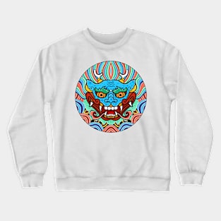 Minhwa: Dragon Face on Shield D Type Crewneck Sweatshirt